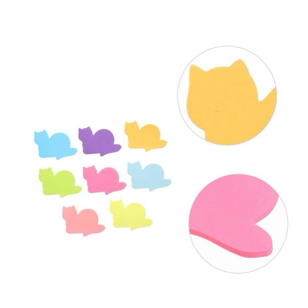 ⭐️猫の付箋 やることリストパッド メモステッカー ノートパソコン　25枚　8色