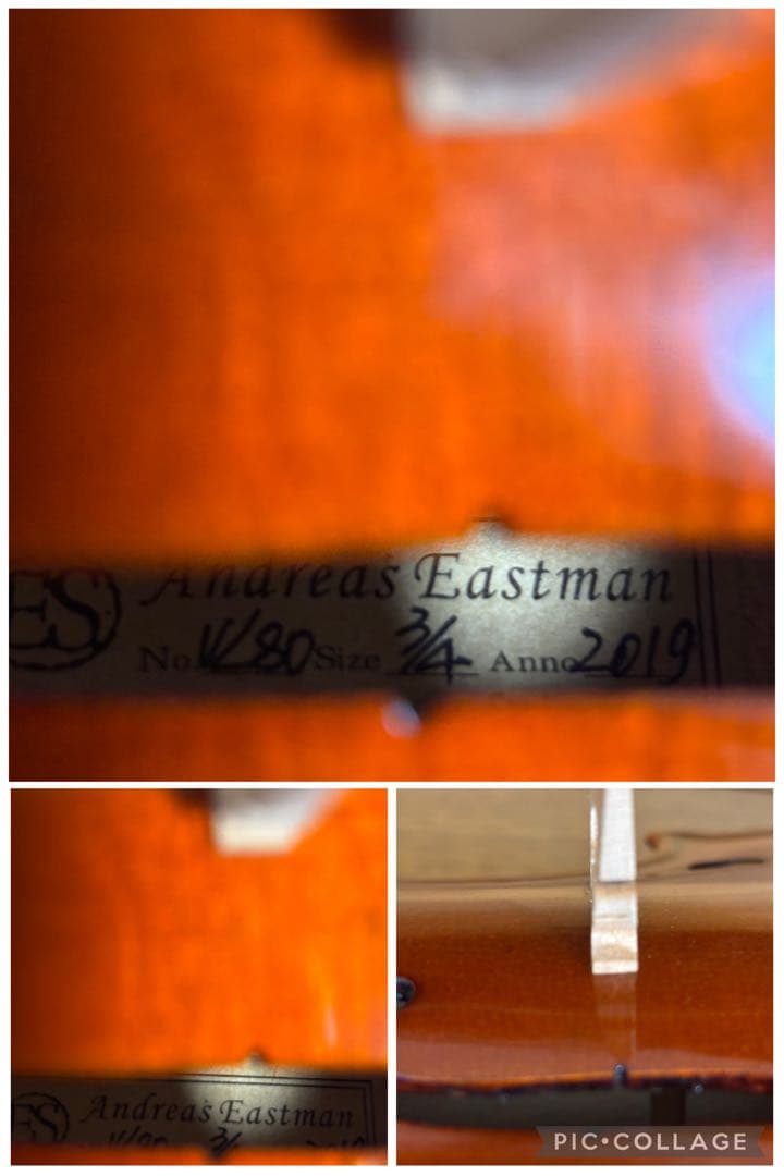 アンドレアイーストマン　バイオリン　VL80 3/4 2019年