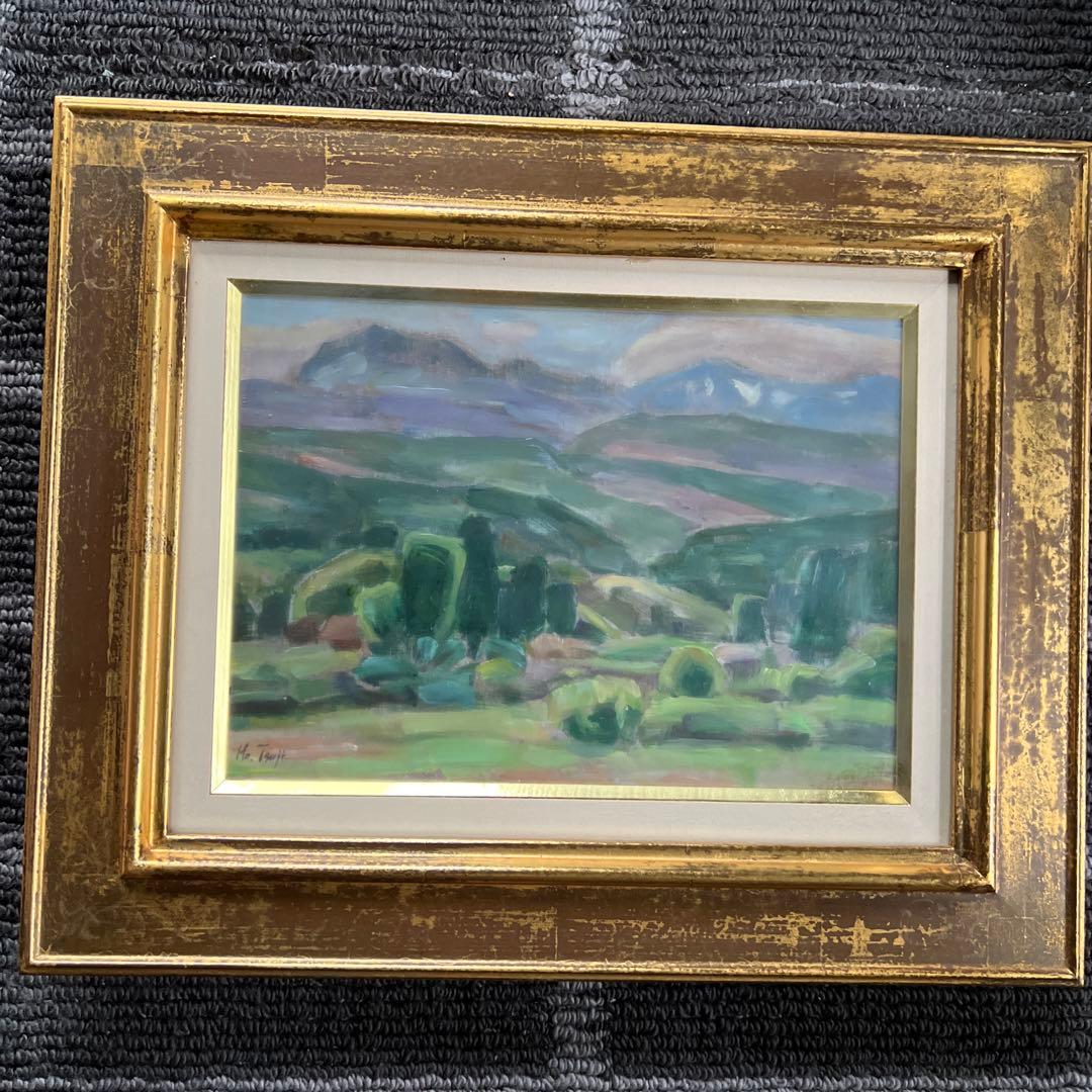 辻朗　油彩画 風景画 金色フレーム
穏やかな色合いが素敵な作品です