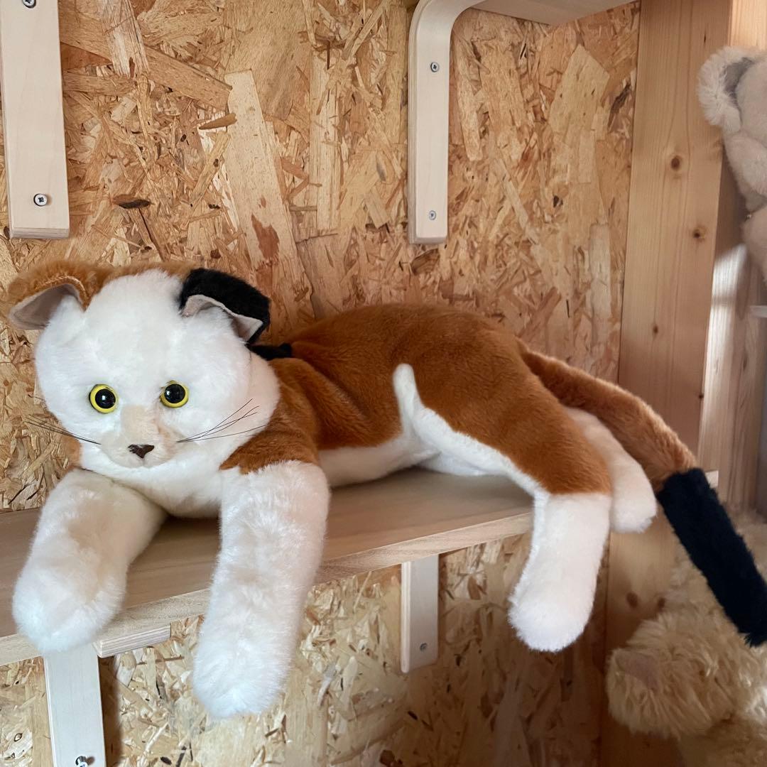 激レア　童心 DOUSIN リアル三毛猫 特大 ぬいぐるみ　レトロ