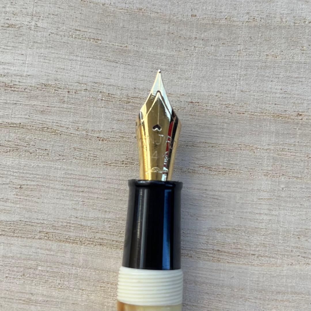 LS-Jモリソン万年筆 水牛角 兜木銀次郎 14Kニブ