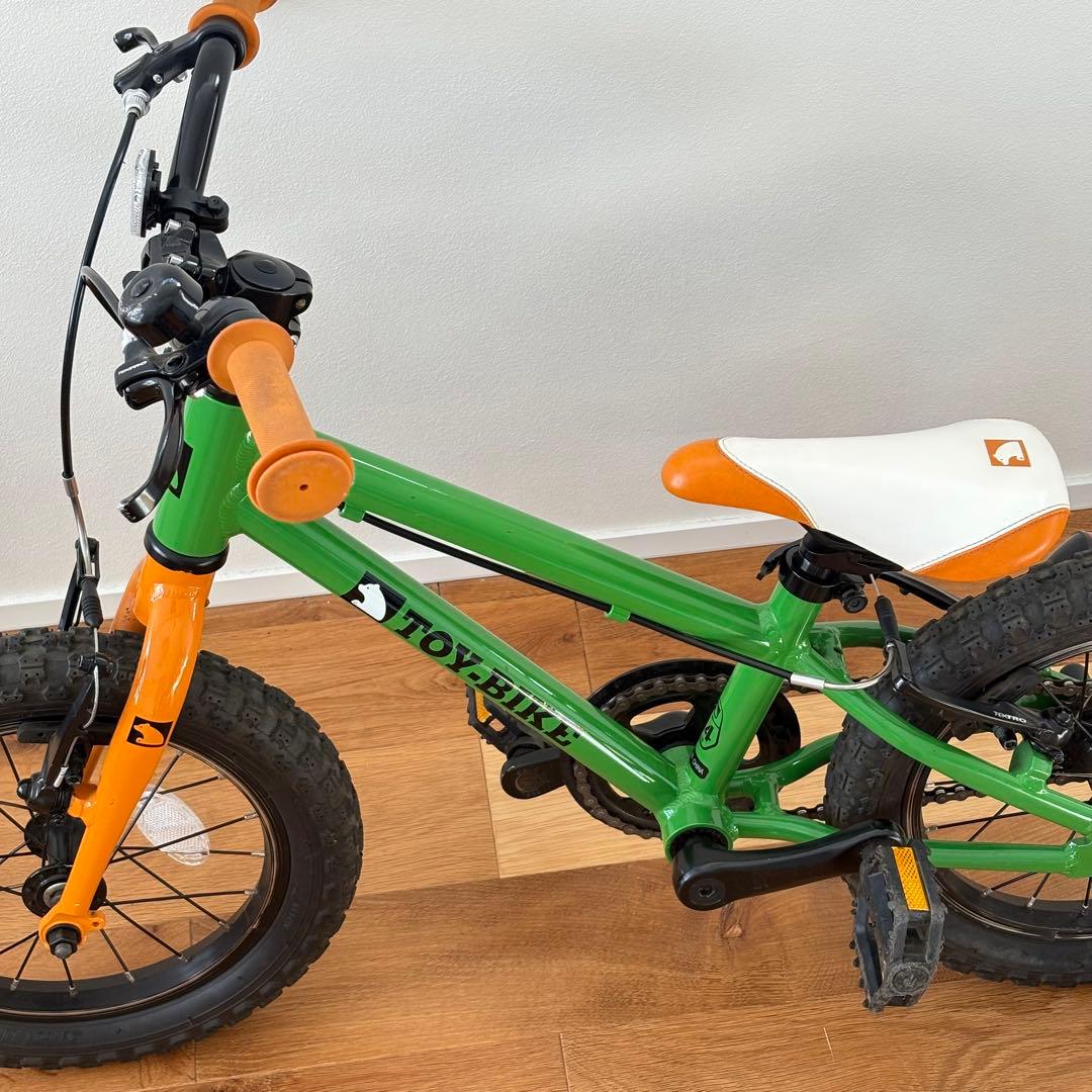 ヨツバサイクル×TOY-BIKE　キャロットグリーン 14インチ 引取り限定