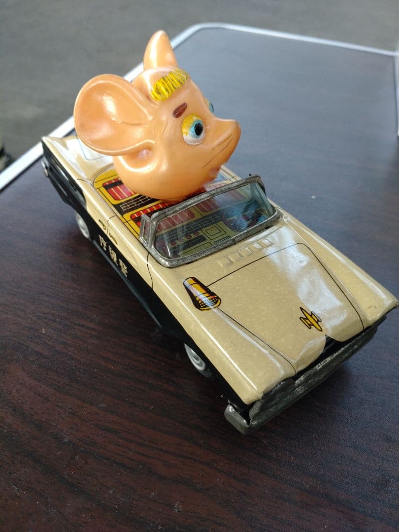 タ*ん様 当時物　ブリキ自動車　トッポ・ジージョ　無版権　昭和レトロ