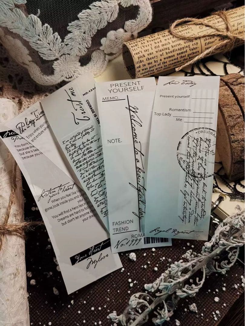 霖蓝汐原创手账《素色半透便签》海外マスキングテープ　マステ 【2649】