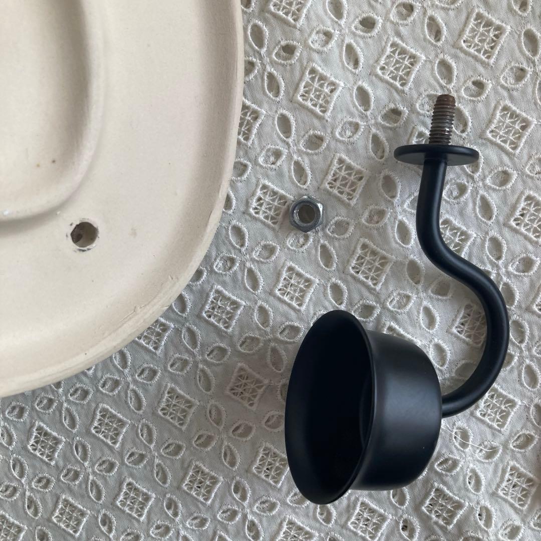 北欧ヴィンテージ　【希少】Gabrielオーバル陶板キャンドルホルダー＆リボン