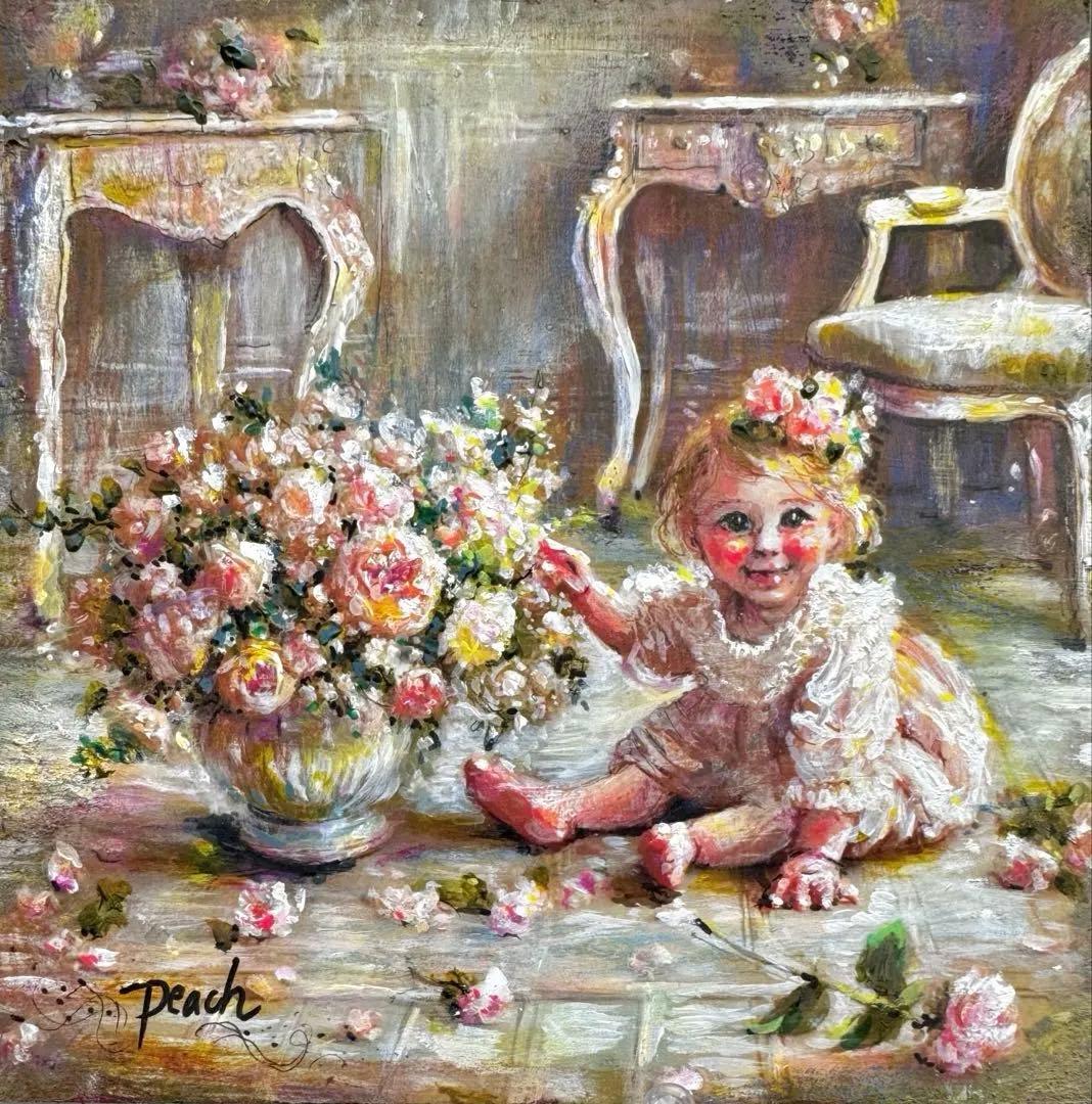 絵画原画《curious flower》 toddler mischief 1