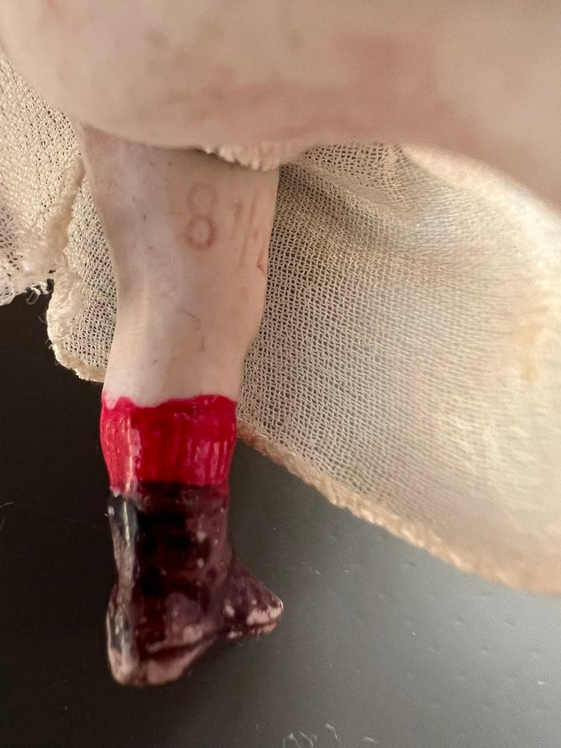 【アンティーク】ドイツ製 描き目 オールビスク 女の子 9cm