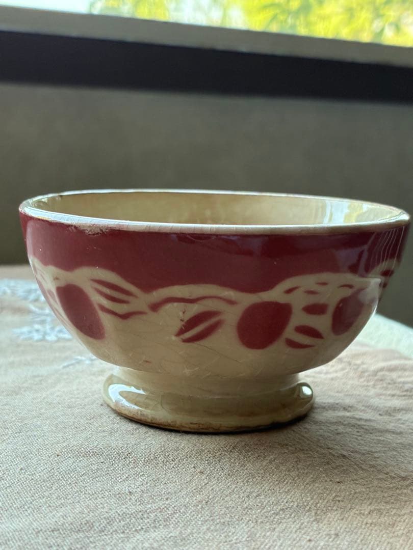 フランス　アンティーク　カフェオレボウル　ムーランデルー　林檎　さくらんぼ　レア