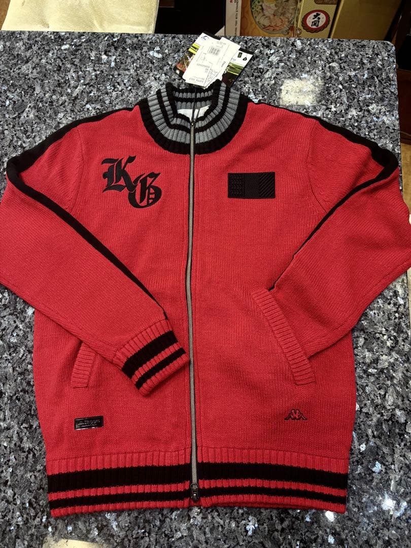 Kappa Italia ジップアップニットジャケット 赤黒LL 新品