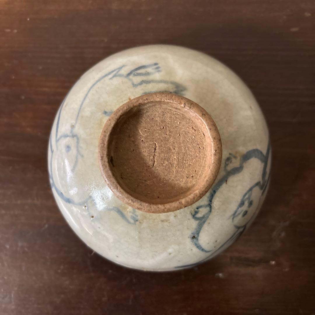 古い染付兎茶碗　うさぎ　ウサギ　骨董　柳宗悦　民藝　青山二郎　白洲正子　検:李朝