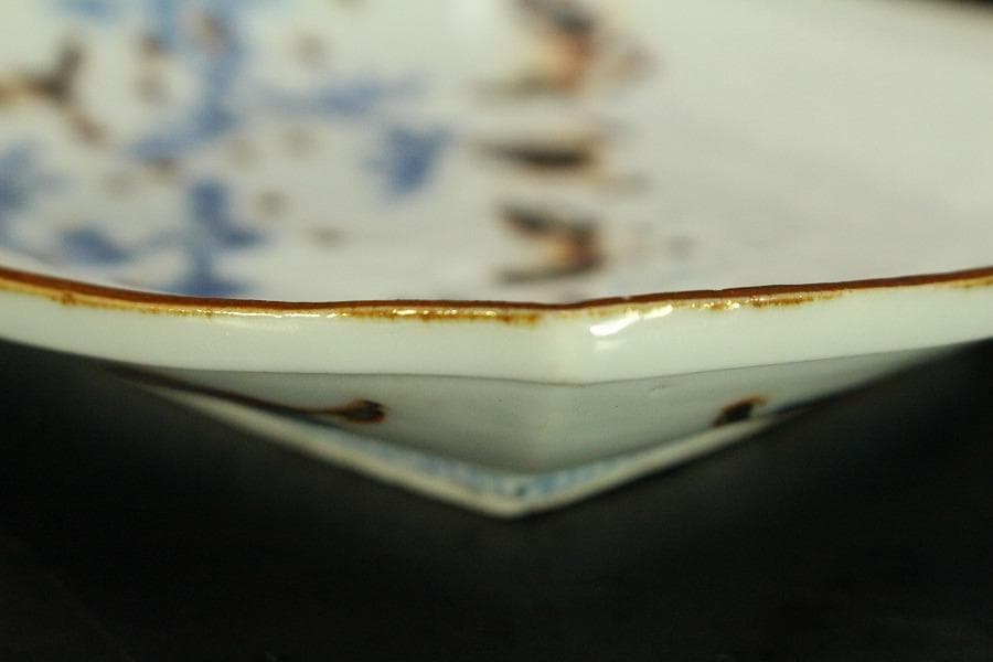 古九谷 四方 皿 うぶ出し 小皿 参考品(ZE576)