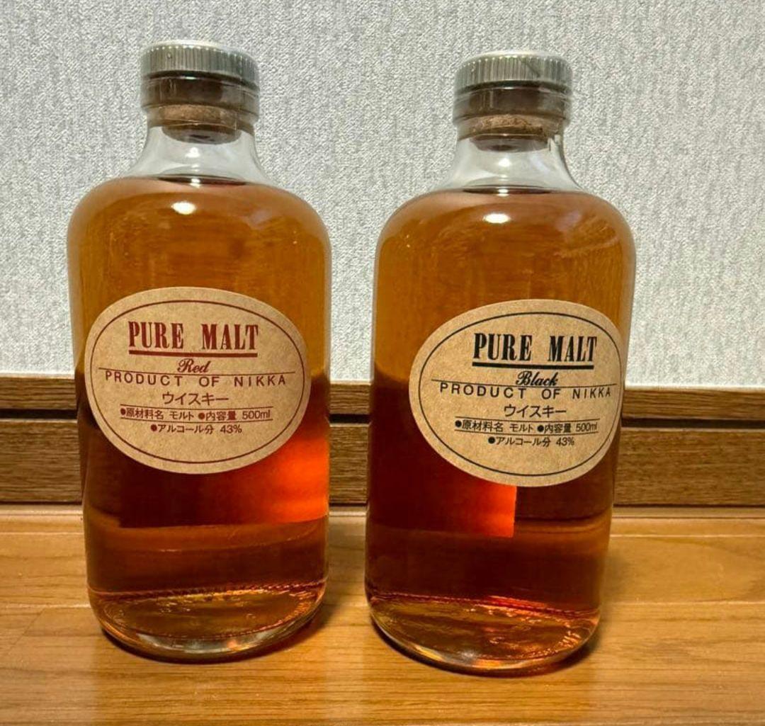 ピュアモルト　レッド・ブラック　２本セット　宮城峡　余市　蒸留所限定