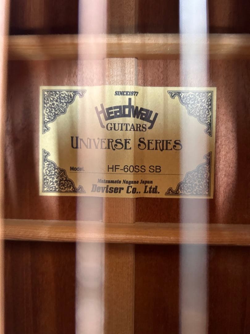 美品　Headway HF-60SS NA アコギトップバック単板