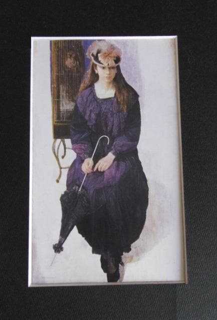 柳沢淑郎、【梟の居る部屋】、希少な額装用画集より、新品額装付