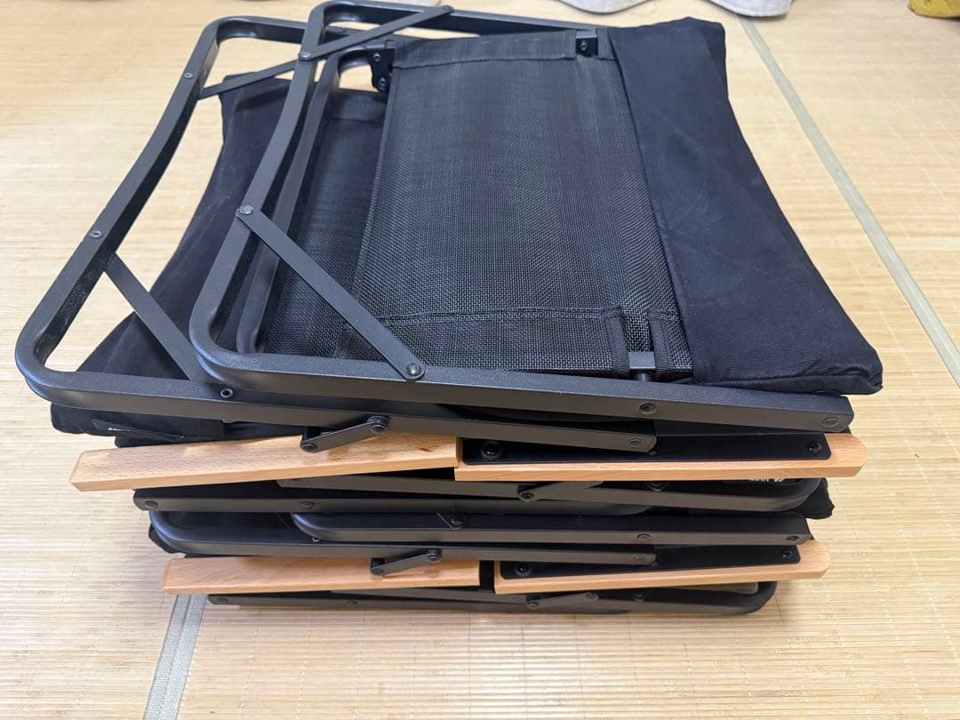 VASTLAND 折りたたみチェア 4脚セット 黒　ブラック