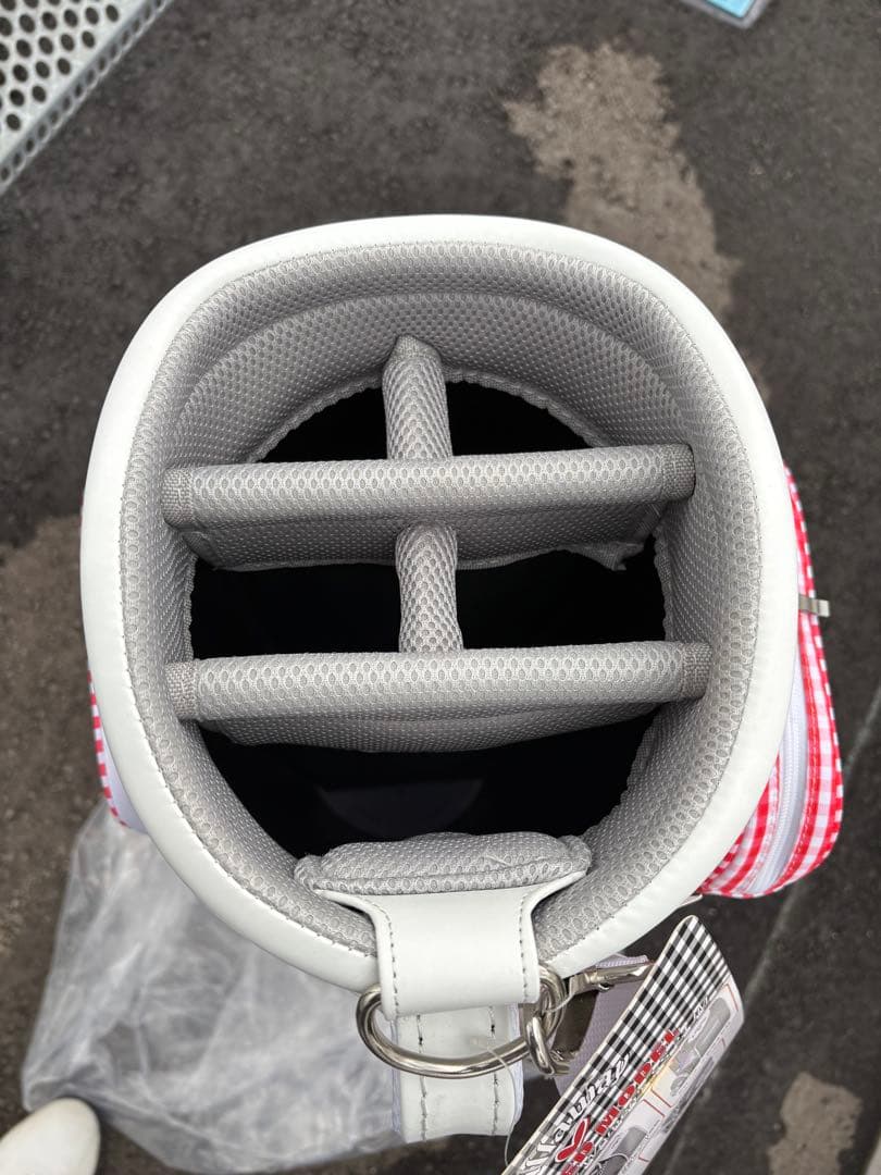 Callaway キャディバッグ レディース 赤と白のチェック柄