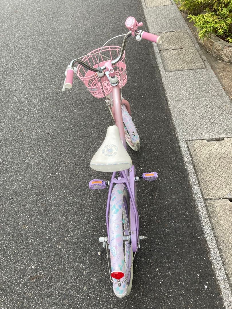 【美品】メゾピアノ 18インチ 子供用自転車 ピンクパープル 屋内保管 直接引渡