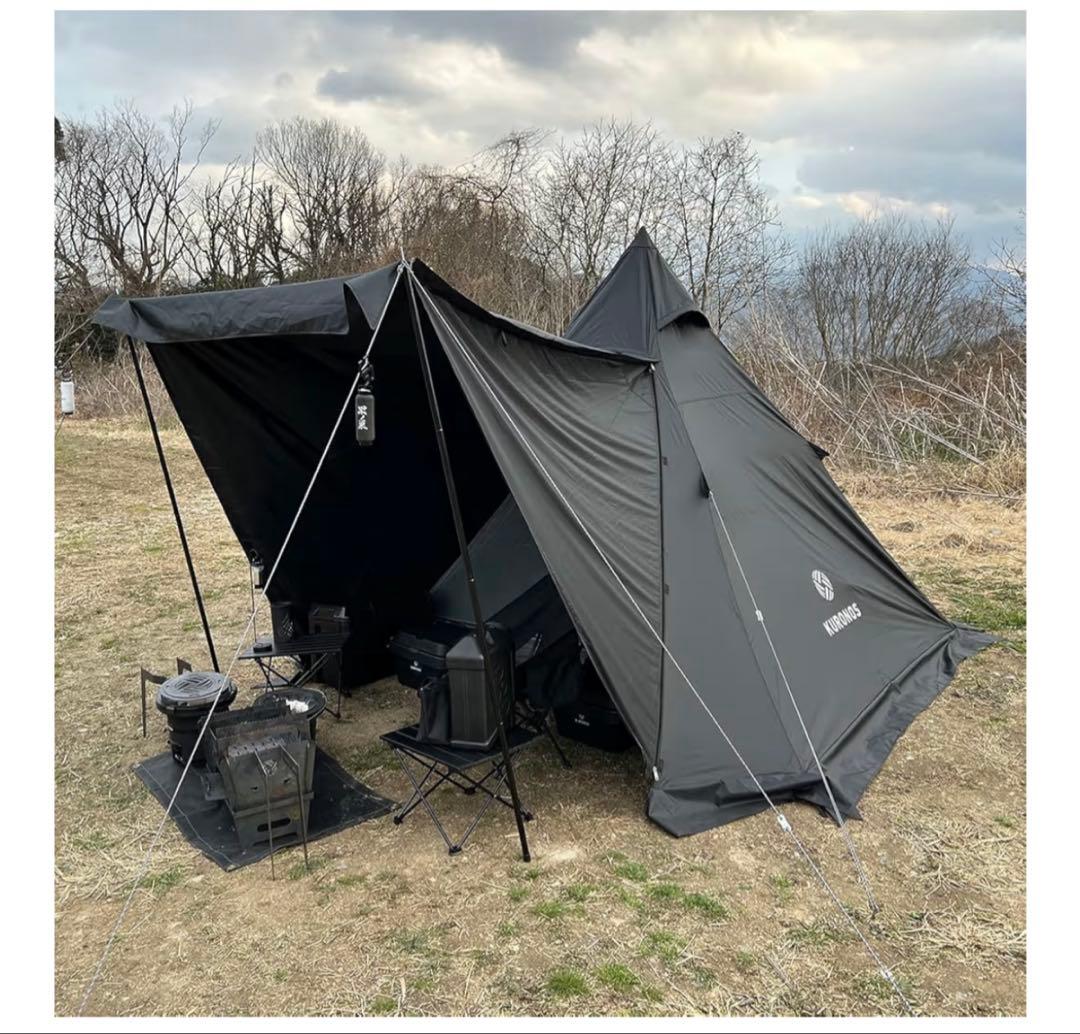 新品‼️KURONOS✨ソロテント 黒 ワンポールパップテント 1GOU