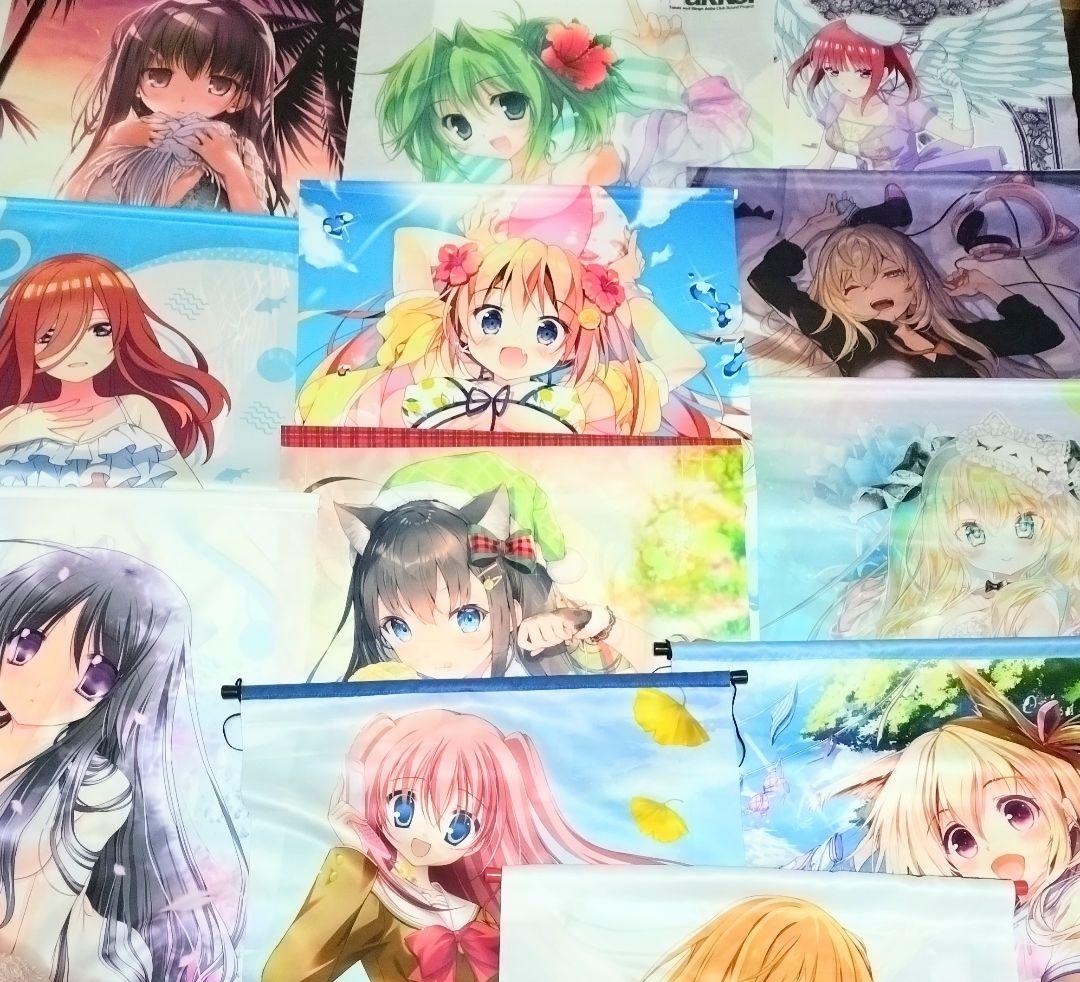 美少女アニメ ゲーム イラストレーター等 タペストリー 100本以上まとめ売り