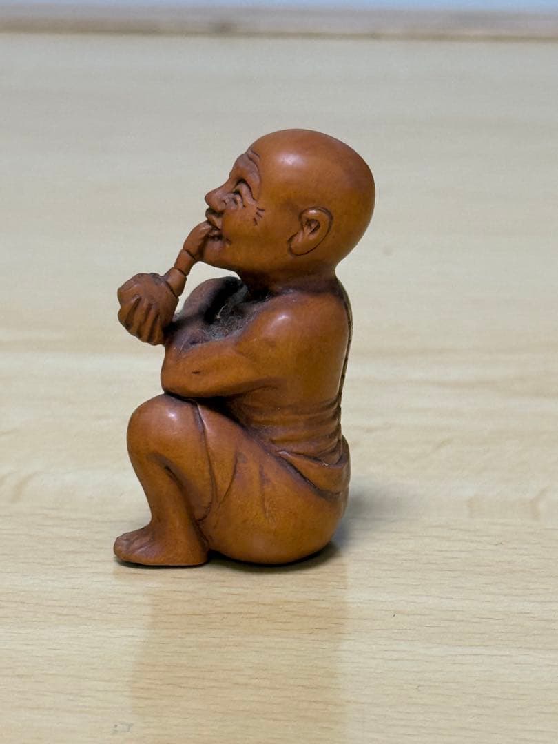 木製根付け　在銘