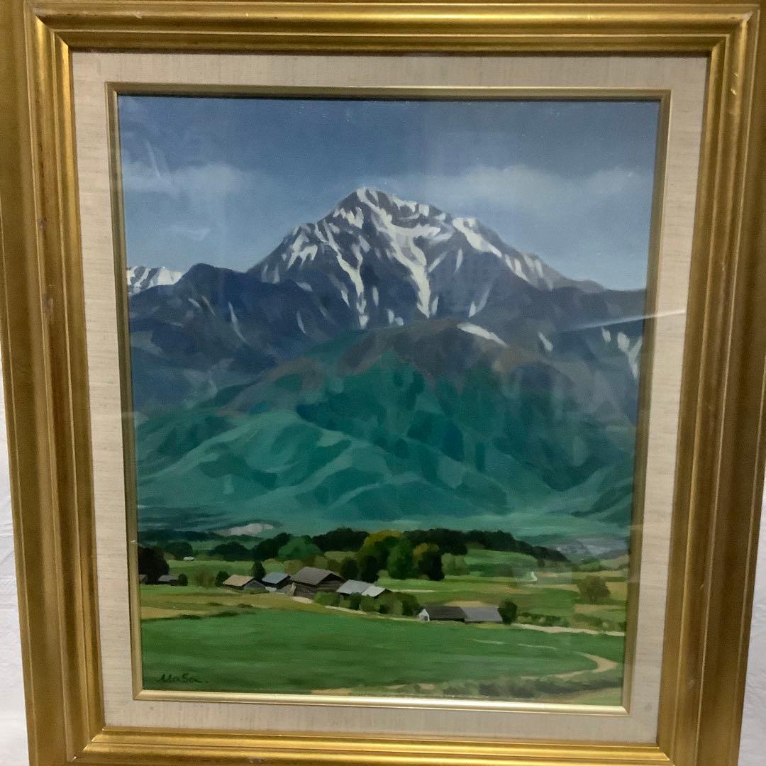 【真作】　池田正文　（甲斐路初夏）　油絵　8号　師:安井曾太郎 芸大油画科卒