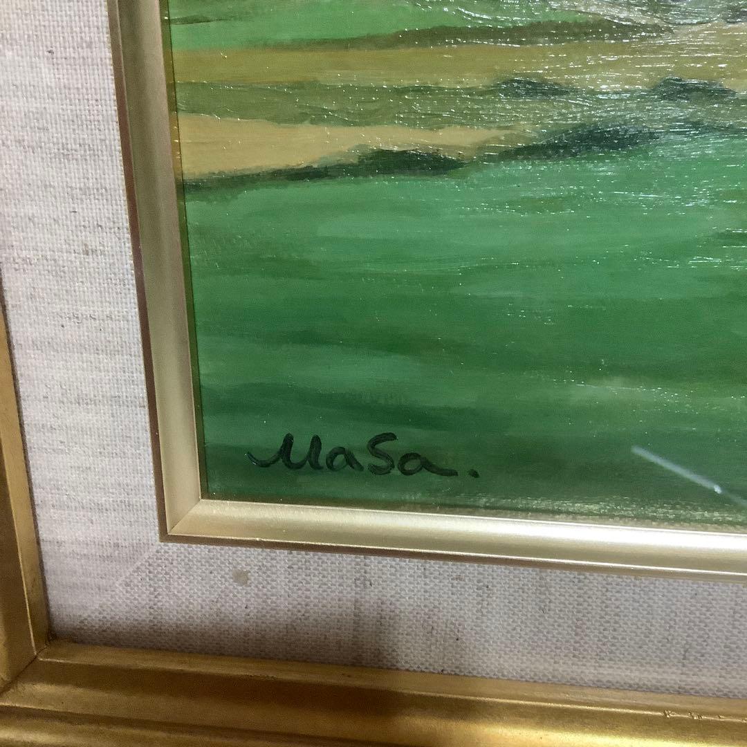 【真作】　池田正文　（甲斐路初夏）　油絵　8号　師:安井曾太郎 芸大油画科卒