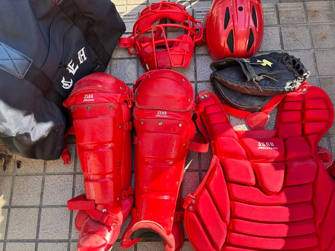 キャッチャー防具　ミズノ道具　 プロテクター 野球 JSBB 軟式バッグ付き