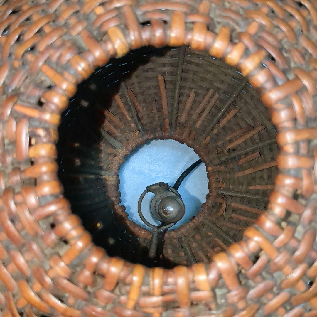 籐製　丸型　ライト　レトロ