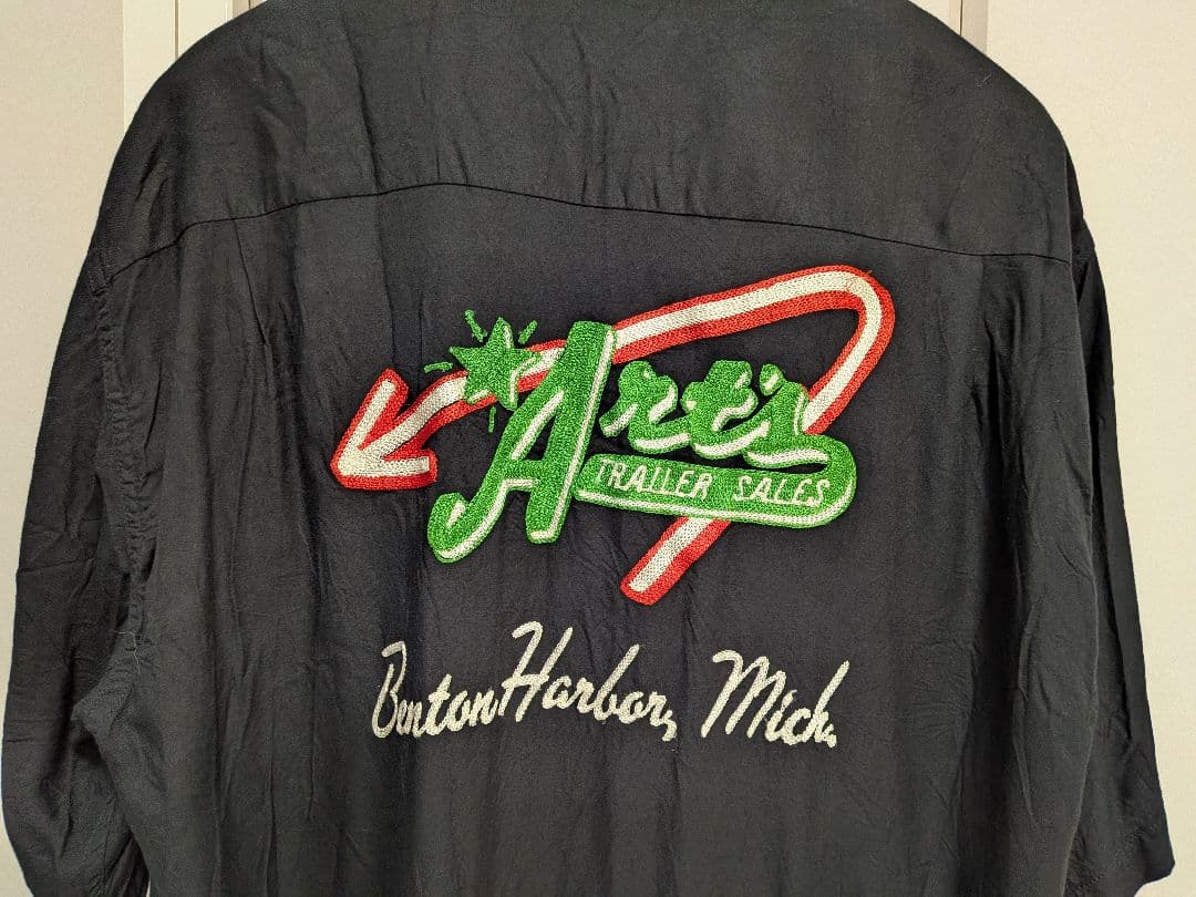 スタイルアイズ　ボウリングシャツ　ビンテージ 黒 L