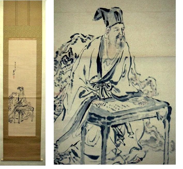 ♥掛軸　平野 華僊　人物画　掛け軸　骨董品