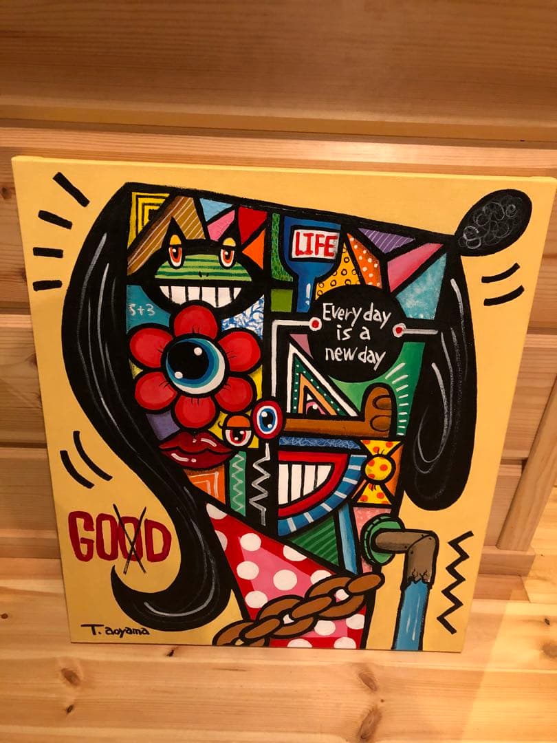 青山哲士 絵画 「GOOD=GOD?」 さんま画廊
