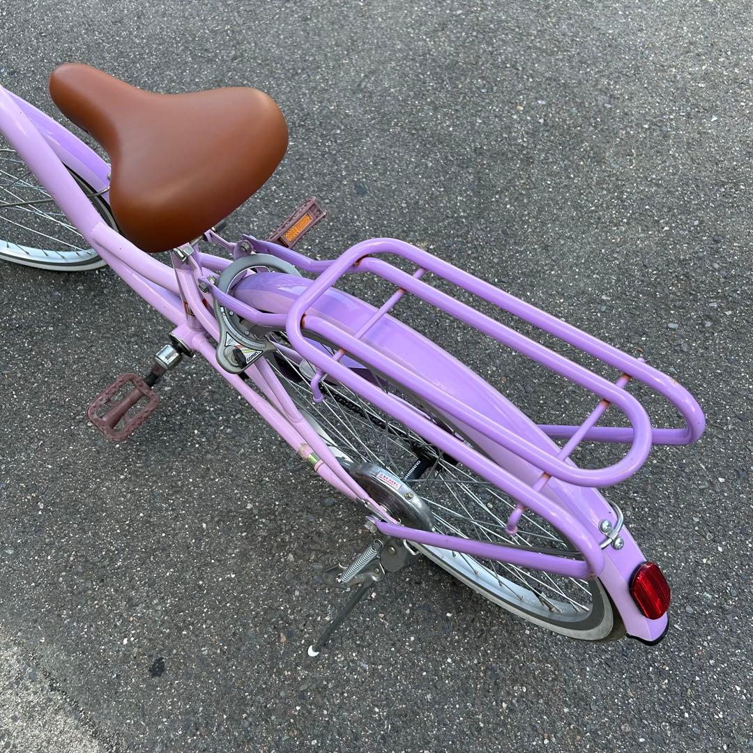 22インチ 子供用自転車 シルバーリング キュート パープル