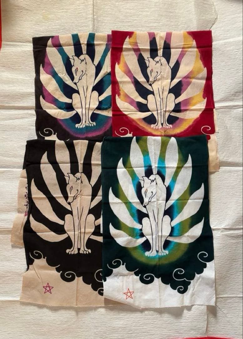 舞骨堂　九尾狐　注染　手拭い　4種類セット