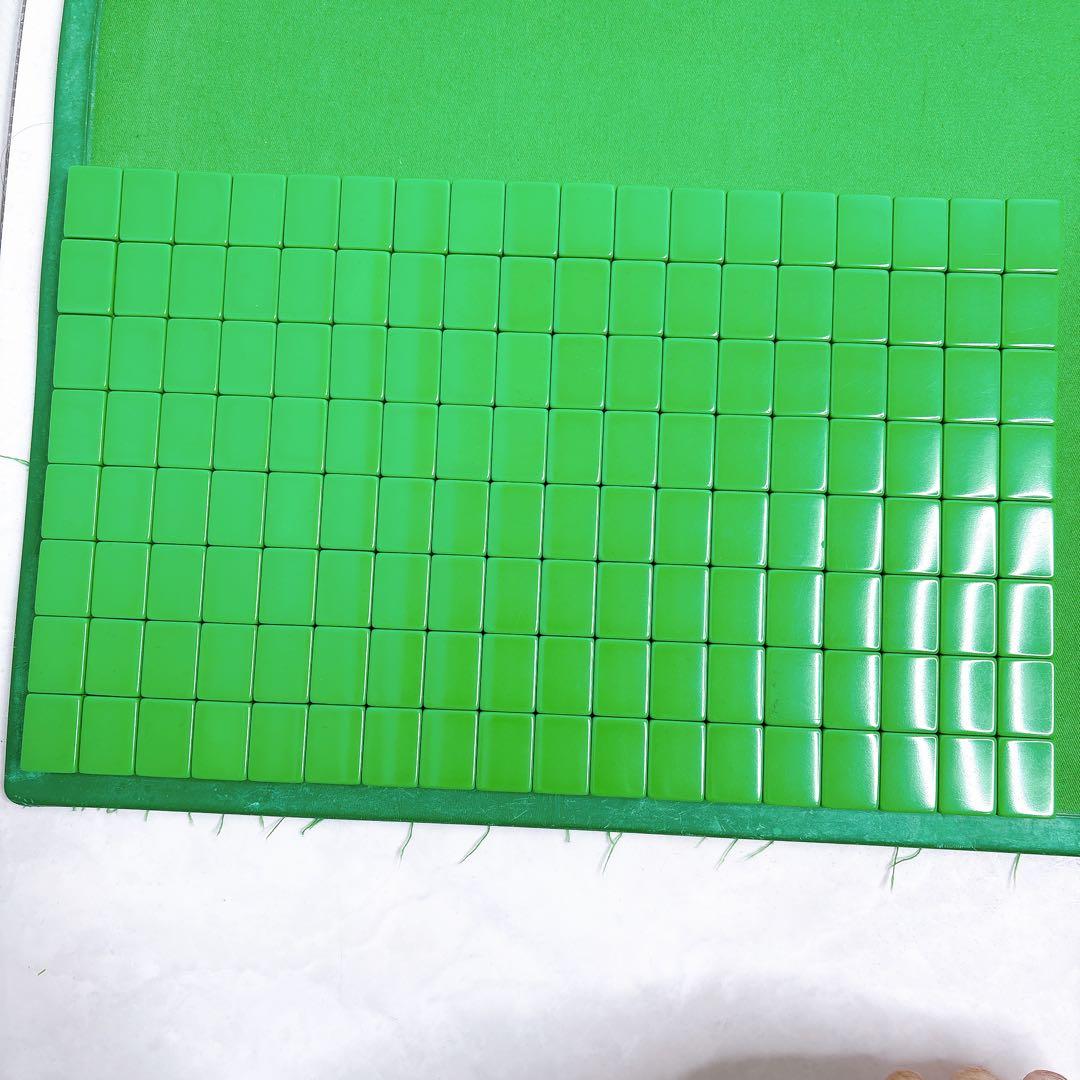 ミズノ　丸一　麻雀牌　背緑　三本羽　一索　飛龍 金彩