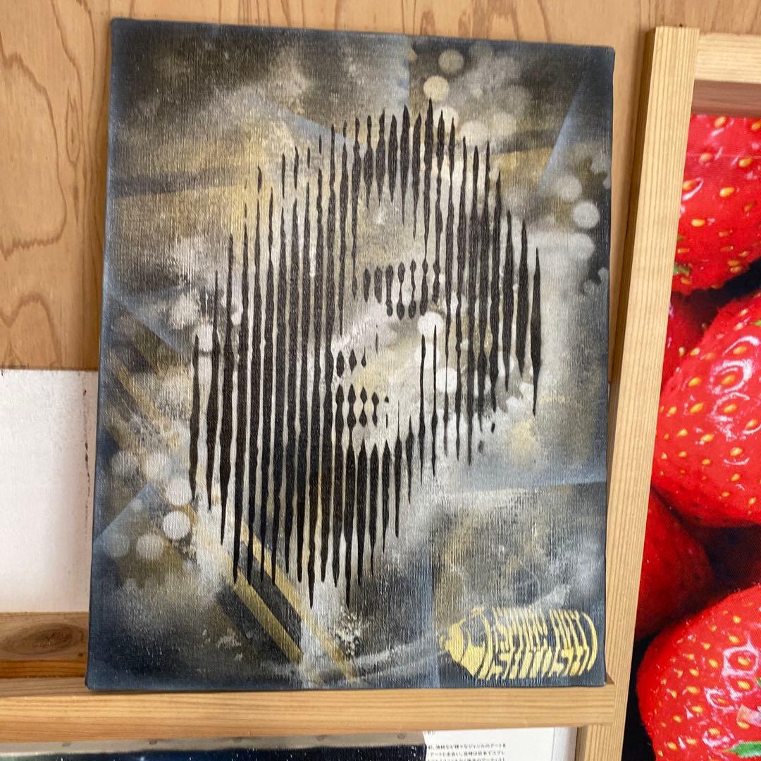 ストリートアート キャンバス F6 モノクロ・ゴールド