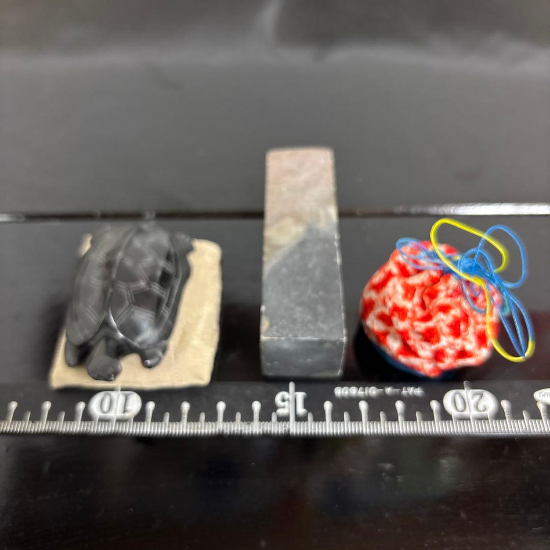 ❷アンティークハイハイ人形こま犬、亀ガラスケース桐箱童子大正昭和初期まとめて