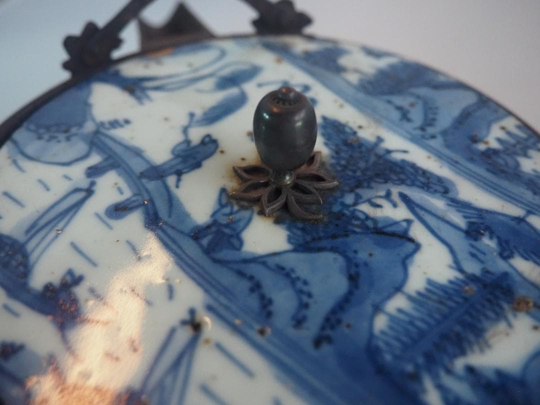 糸目鉄銚子（燗鍋）～古染付蓋添