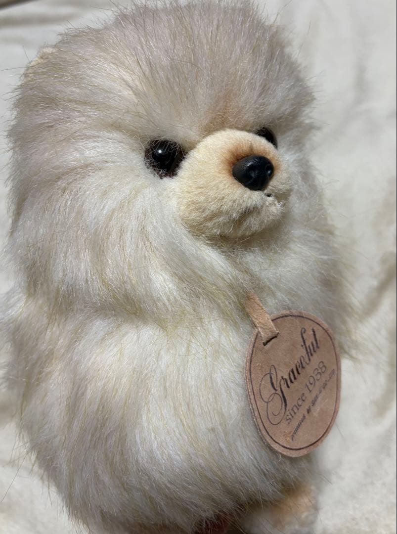 犬　三英　スピッツ　ポメラニアン　ぬいぐるみ　ベージュ