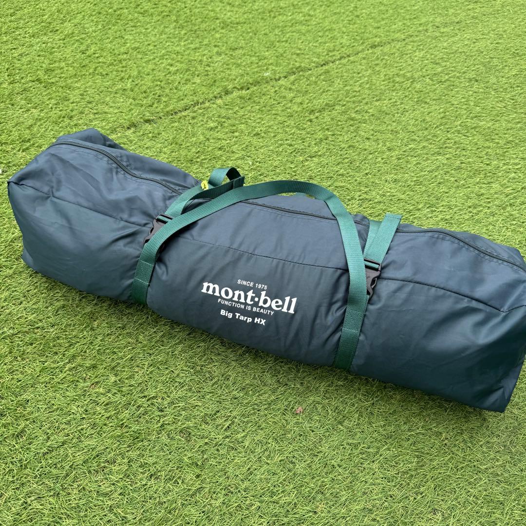美品 モンベル ビッグタープヘキサ ダークグリーン アルミポール ペグ付