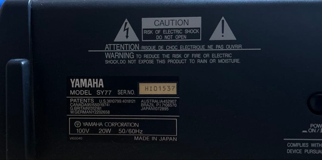 YAMAHA SY77 USBフロッピーエミュレータ換装済