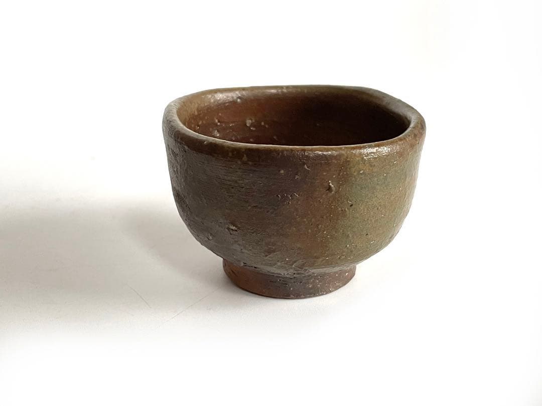 陶芸家　藤原建　備前　ぐい呑　備前焼　牡丹餅手　共箱