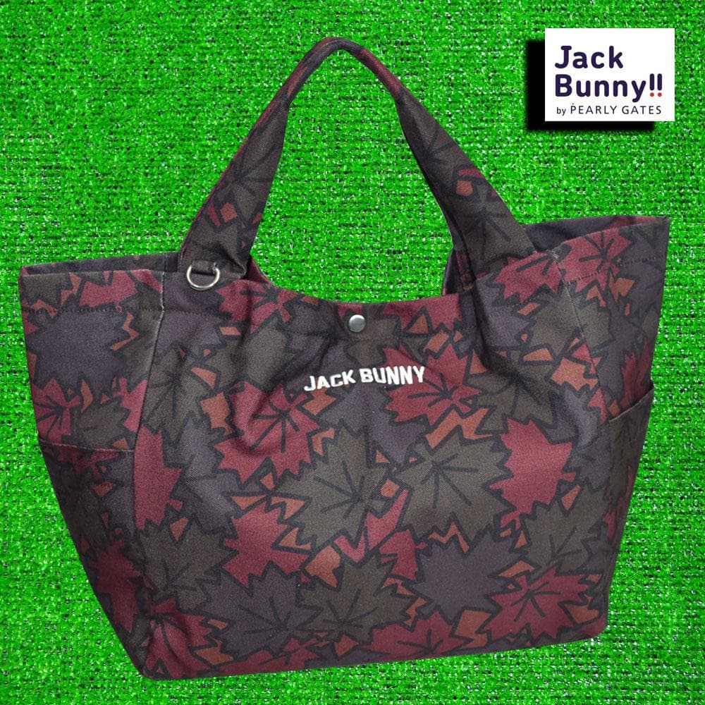 Jack Bunny!!ジャックバニー ゴルフ 大判トートバッグ【紅葉柄】美品！