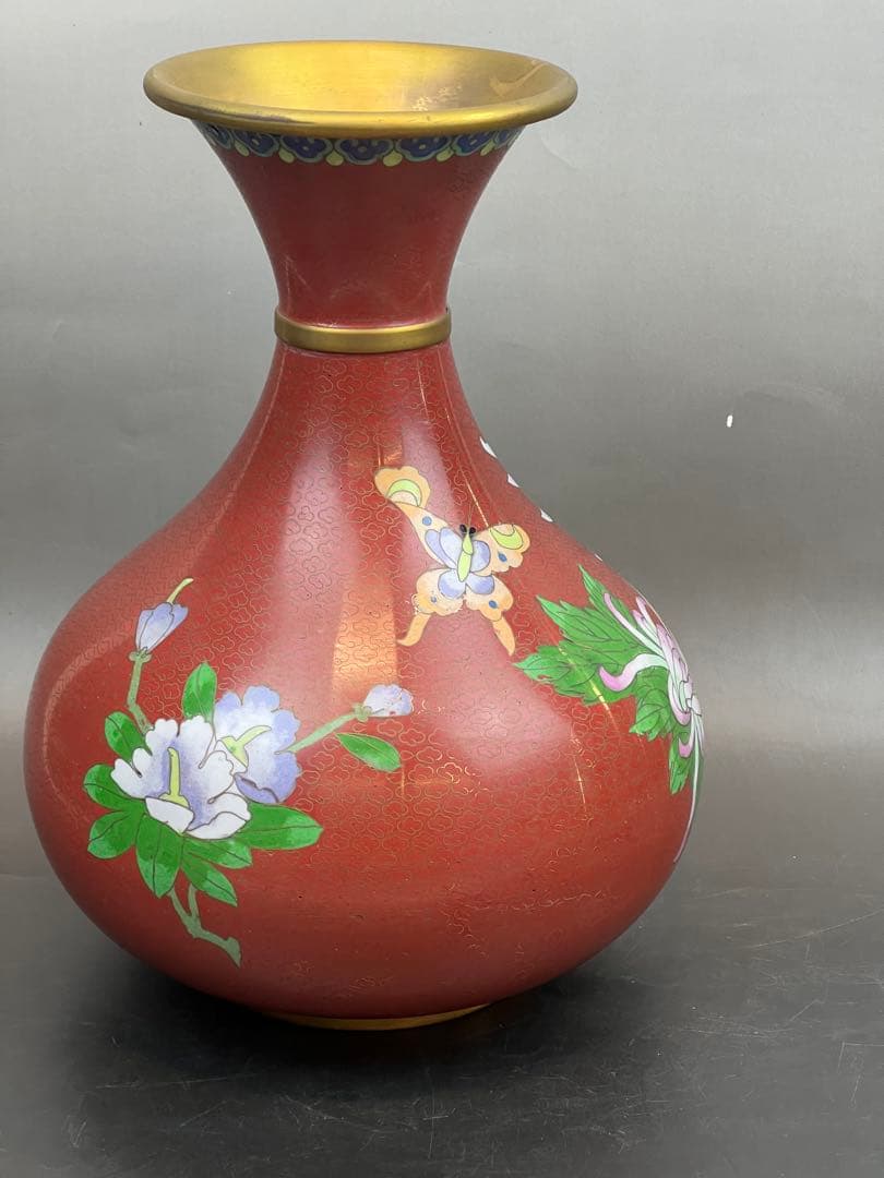 中国景泰蓝花瓶（日本七宝焼）高さ31cm送料込み