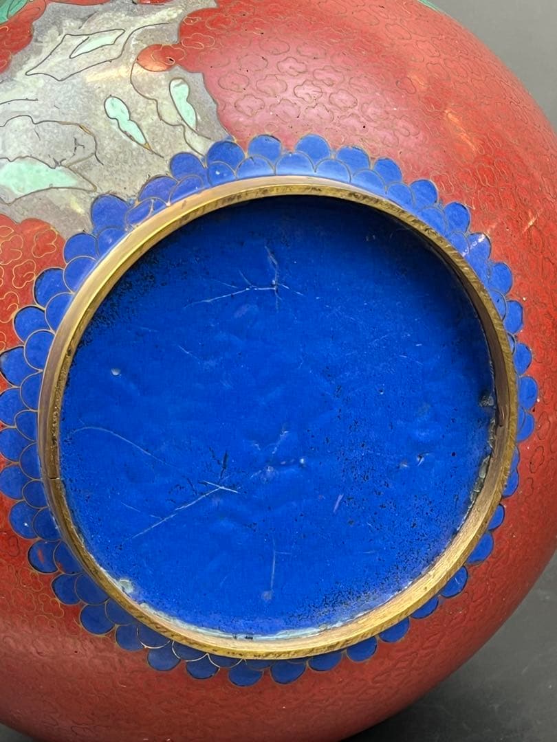 中国景泰蓝花瓶（日本七宝焼）高さ31cm送料込み