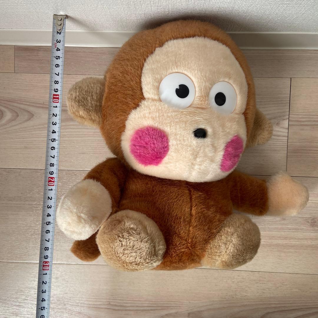 サンリオ旧ロゴ　おさるのもんきちぬいぐるみ 30cm 平成レトロ激レアグッズ