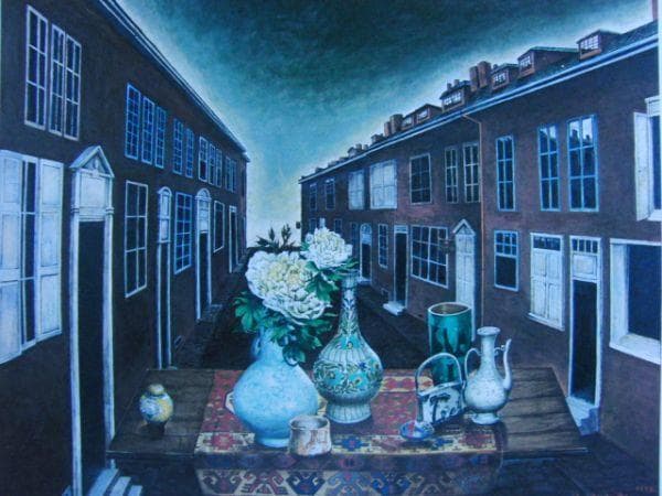 安田　謙【街角静物】、希少画集画、状態良好、新品高級額装付