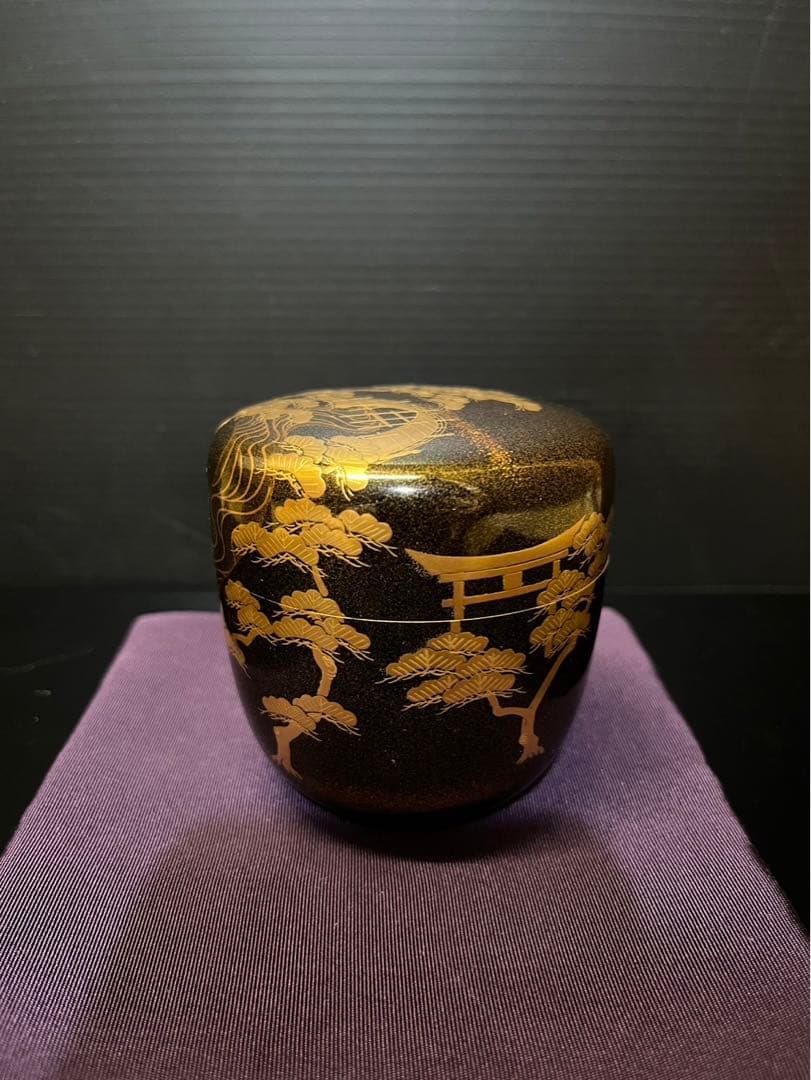 加賀蒔絵師　中村宗尹　住吉蒔絵　大棗