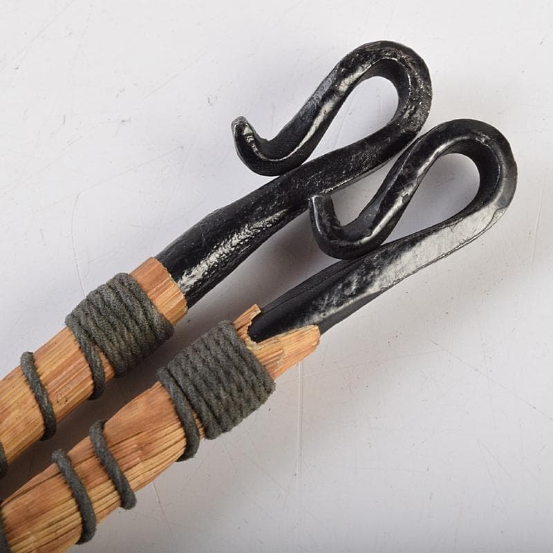 茶道具　金工師　木村清五郎造　古鉄　美津火箸　共箱　M　R9486