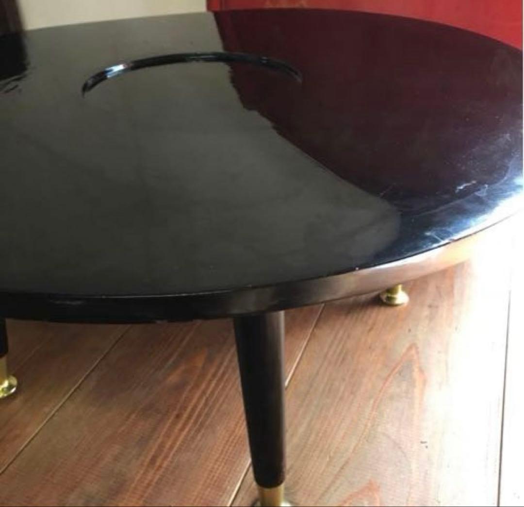 骨董　漆塗り　金彩　蒔絵　ちゃぶ台　飾り台　当時物　古道具　テーブル　脚取り外し