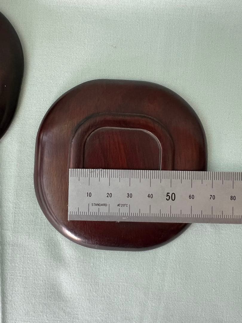 梅蘭竹菊 紫檀木茶托　唐木4枚セット